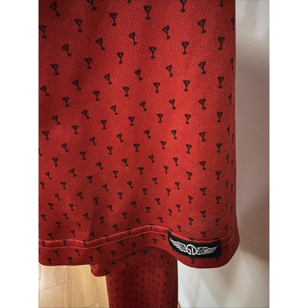 Straight Down Polo Shirt Mens Medium Red Golf Martini Cocktail Performance - Picture 6 of 7